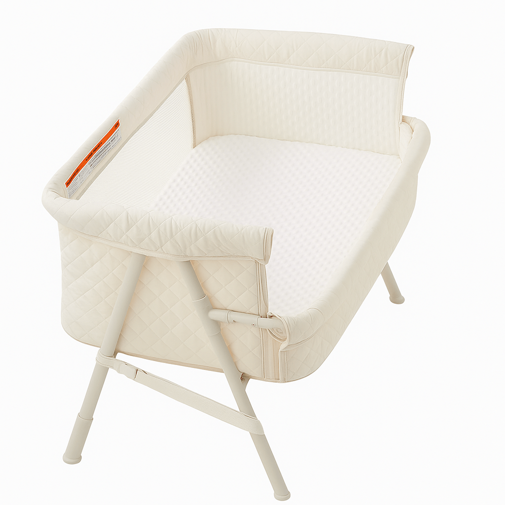 2-in-1 Baby Bassinet with Auto-Lock Wheels, and Breathable Mesh