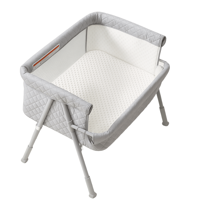 2-in-1 Baby Bassinet with Auto-Lock Wheels, and Breathable Mesh