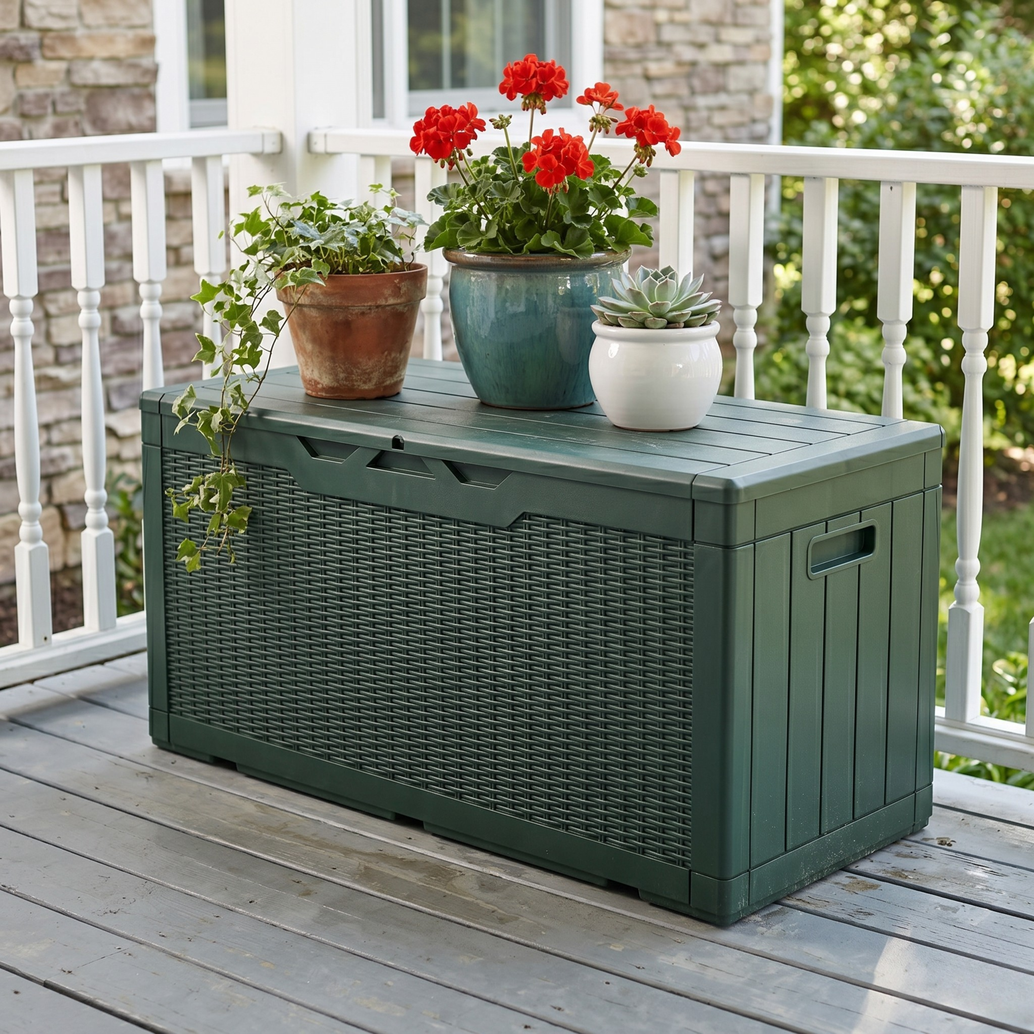 378.5 L Deck Storage Box with Hydraulic Lid and Side Handles