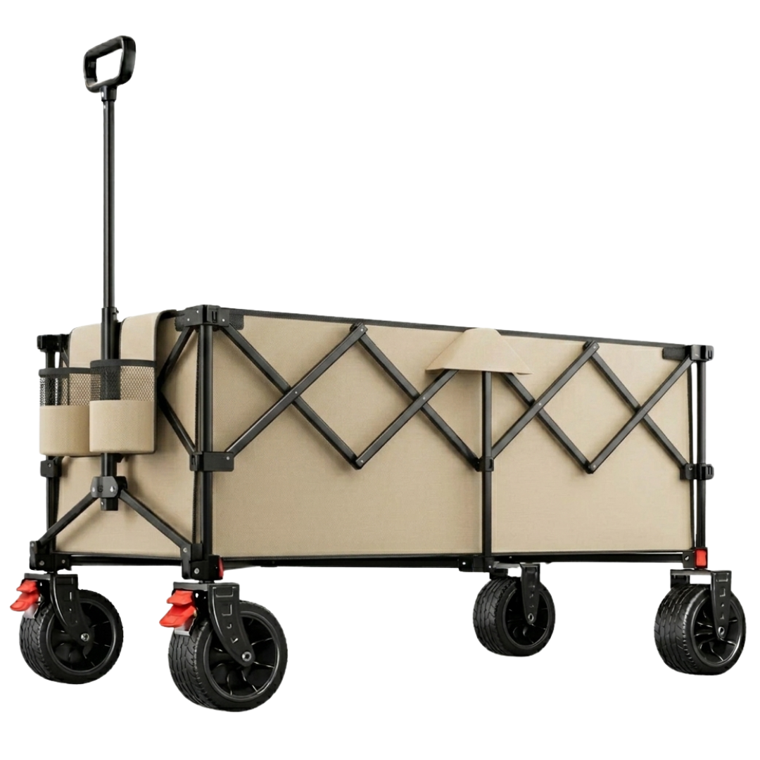 500 lb Folding Wagon Cart Alloy Steel Frame Transport Utility Unit