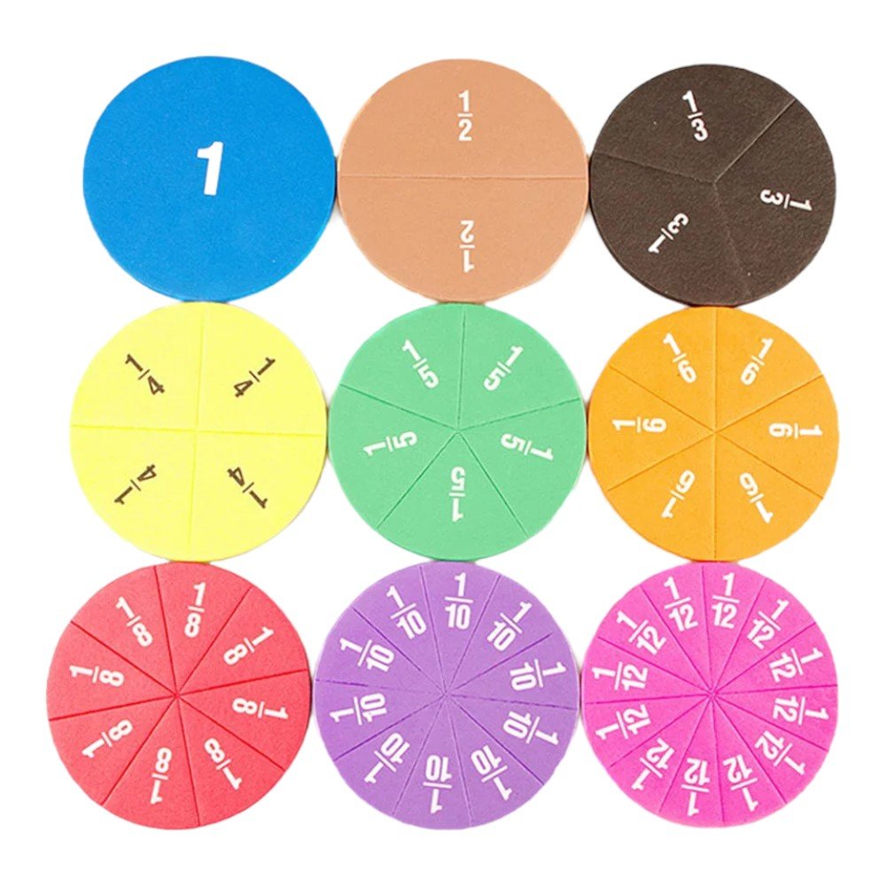 51-Pieces Fraction Set - Visual Learning for Math Mastery