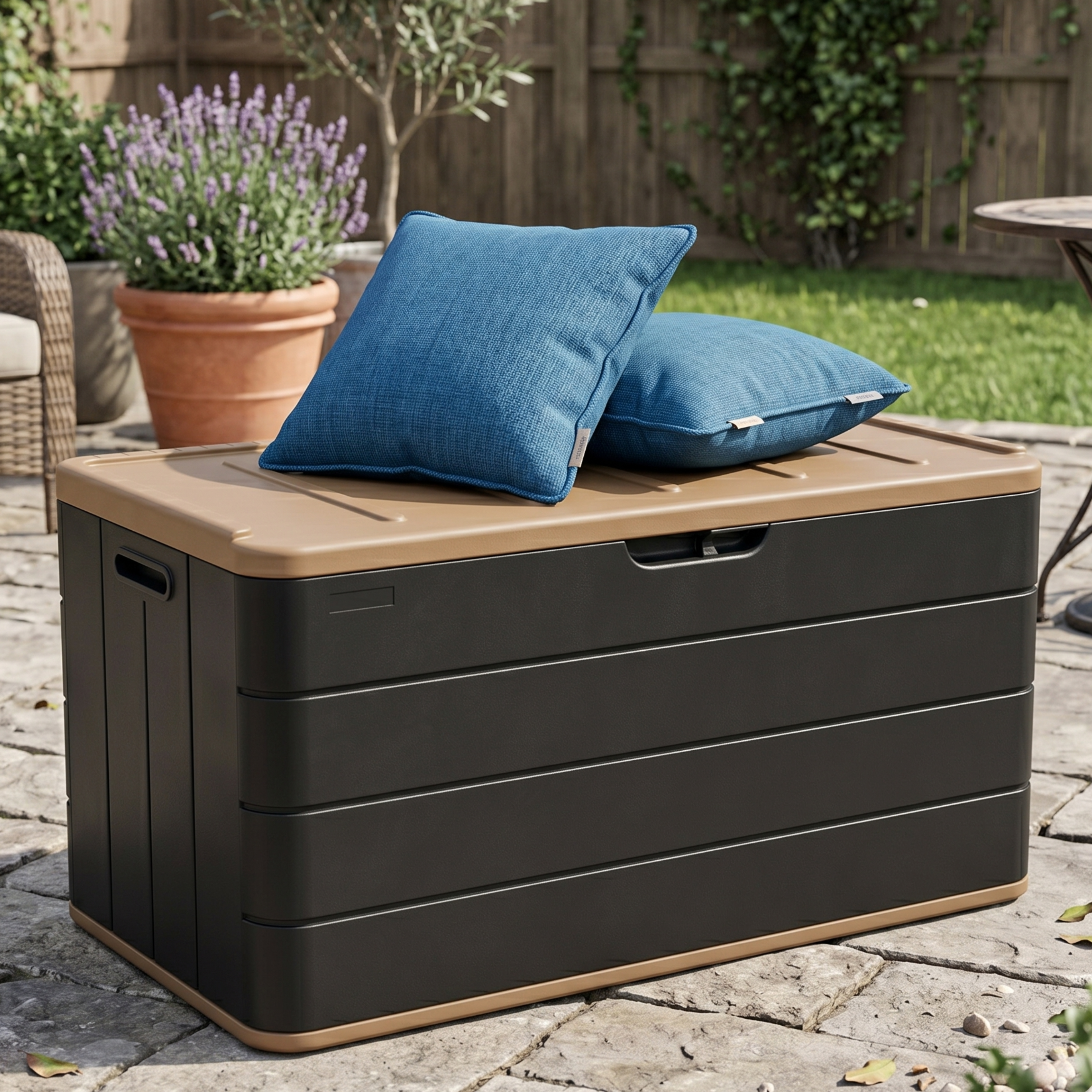 568 L Yard Storage Bin Resin Box with Lid for Equipment Organization