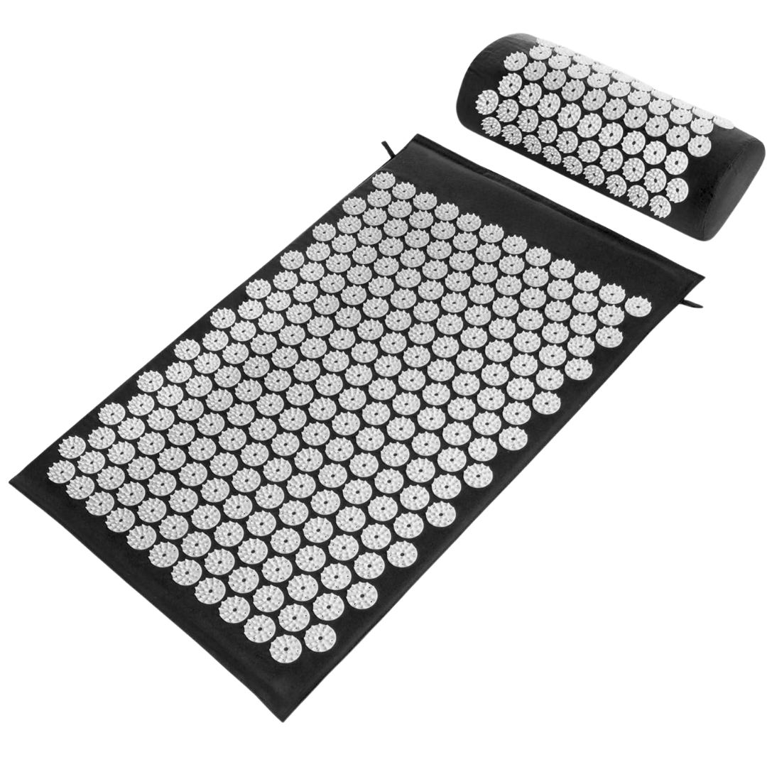 Acupressure Mat and Pillow Set for Back, Neck, and Full-Body Use