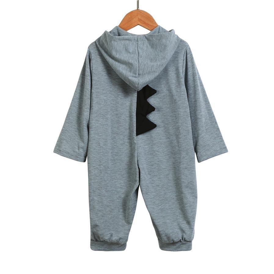 Baby Dinosaur Onesie with 3D Spikes, Cotton Blend Outfit Four Colors