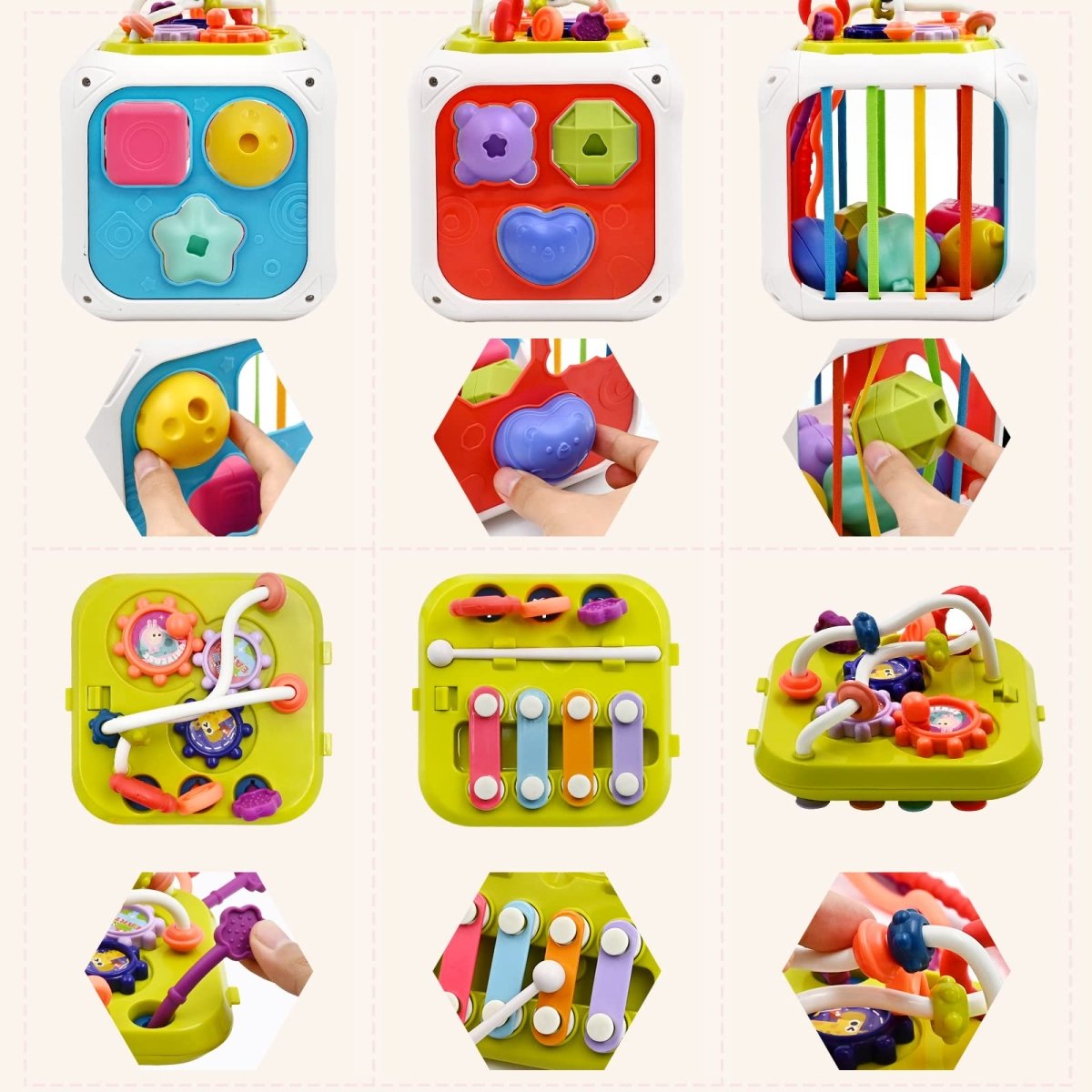 Baby Educational Toy 7-in-1, Activity Cube for 18-36 Months