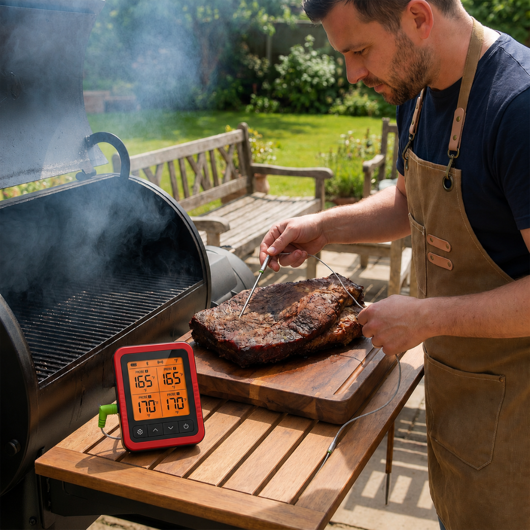 Bluetooth Meat Thermometer with 4 Probes for Grill and Smoker