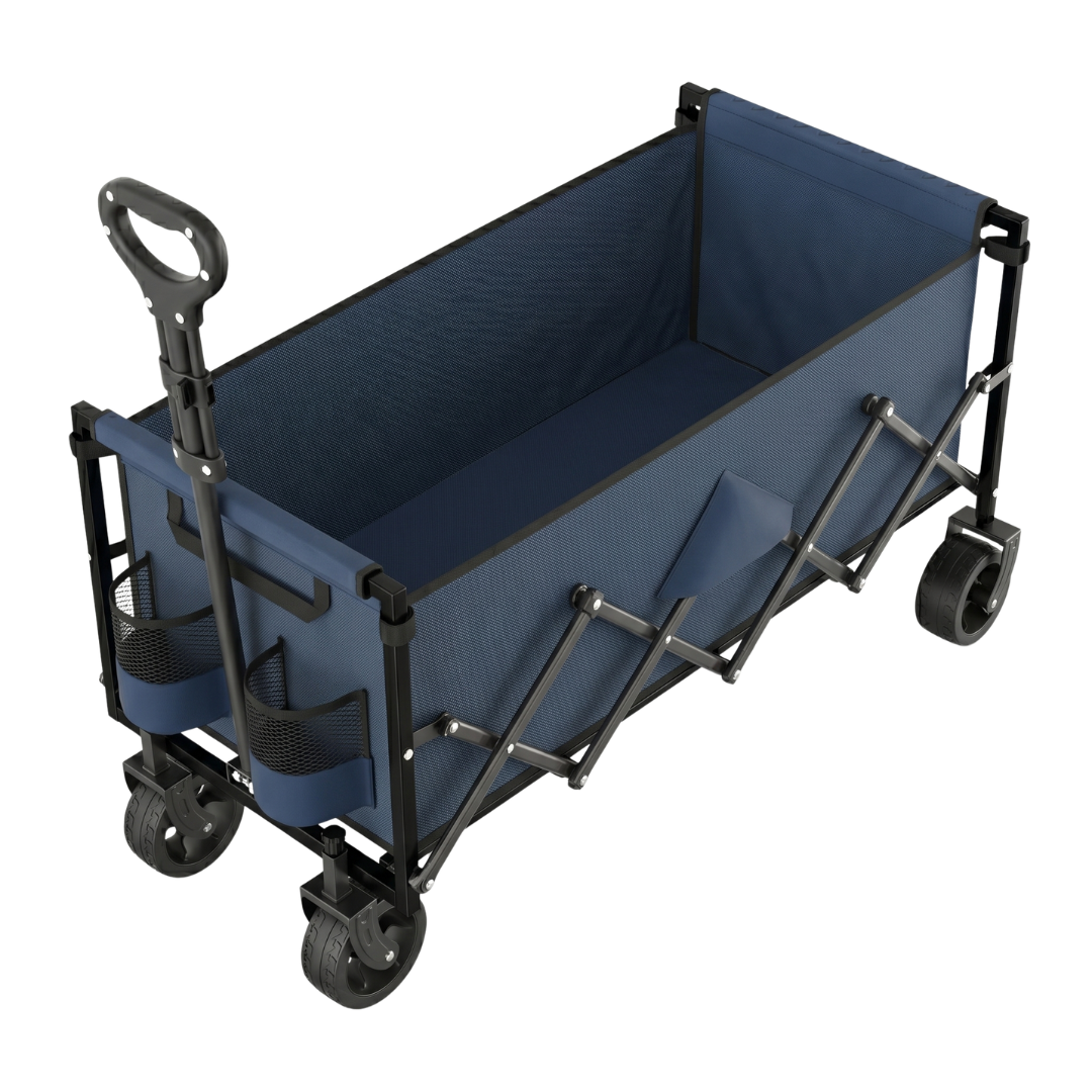 Foldable Utility Wagon Cart with Steel Frame and 480 lb Capacity