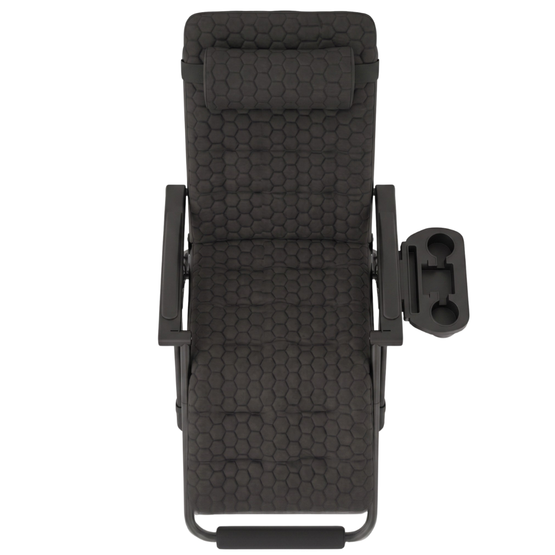 Folding Reclining Chair with Removable Cushion, Footrest and Tray
