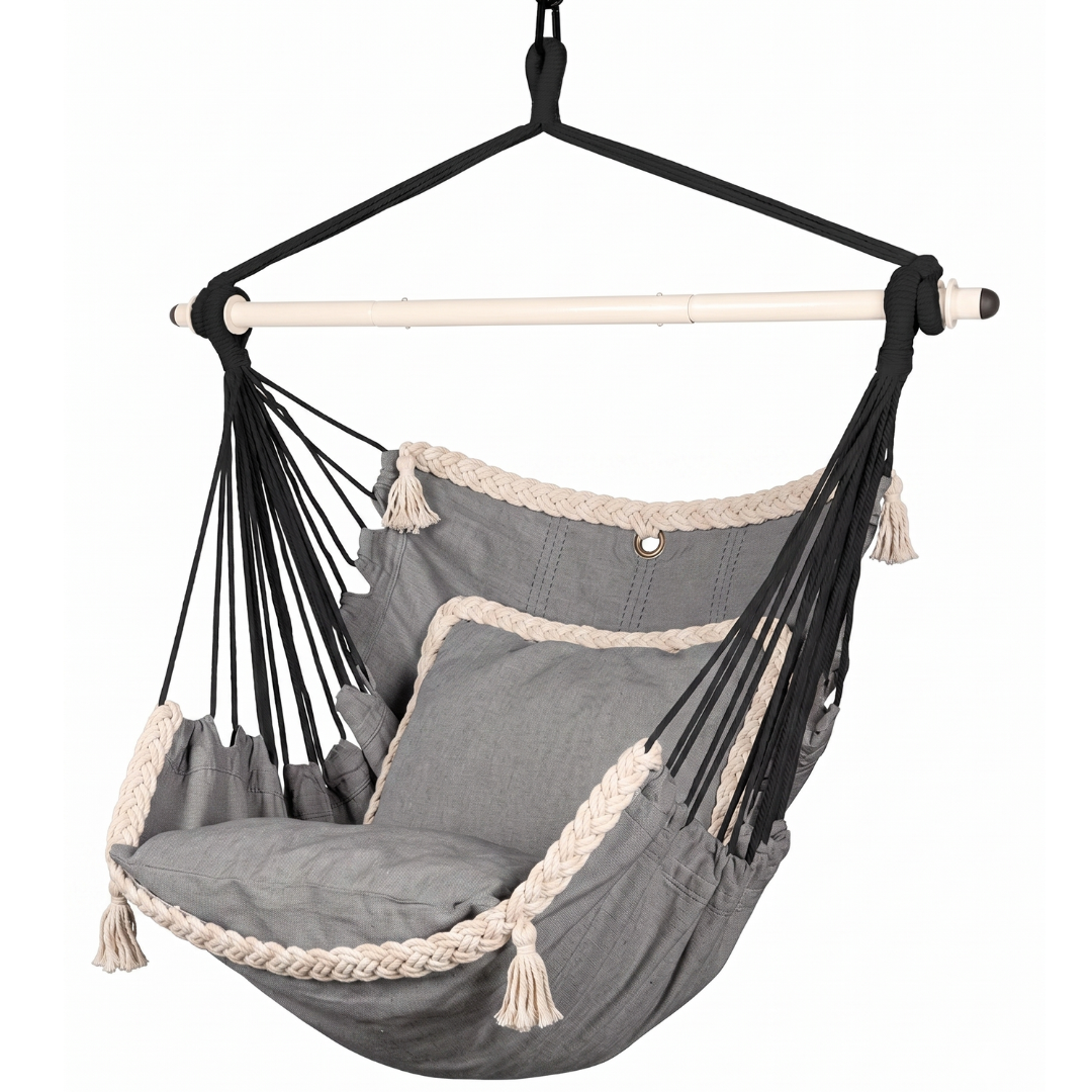 Hanging Hammock Chair Swing with Cushions for Patio and Garden