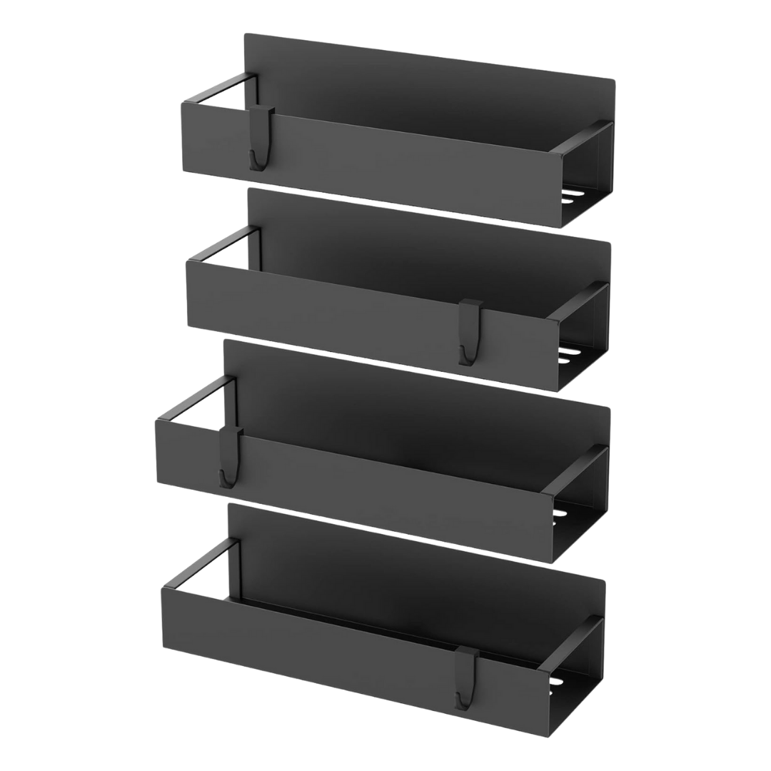 Magnetic 4-Tier Metal Spice Rack Organizer for Refrigerator