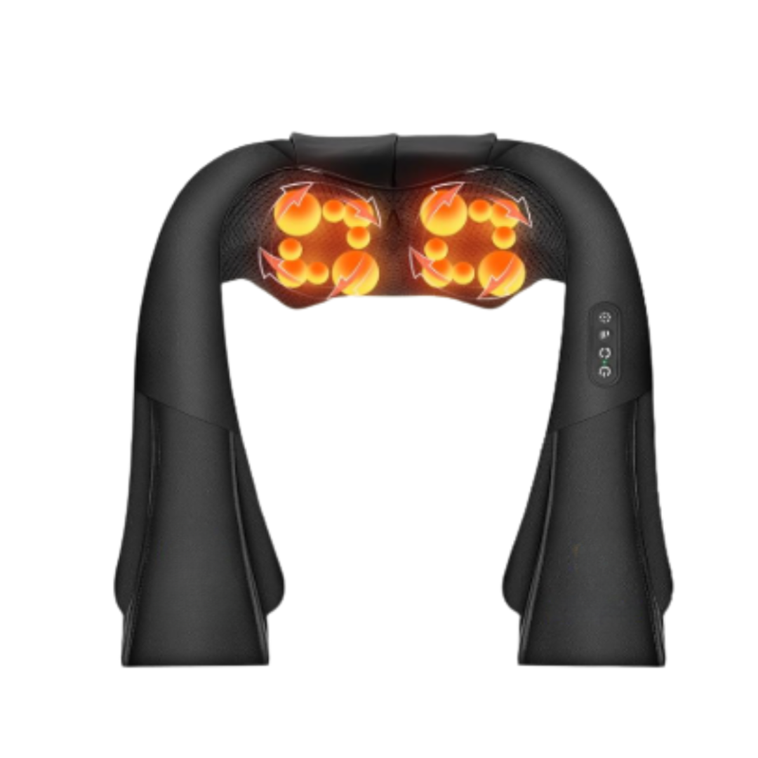 Rechargeable Neck and Shoulder Massager with Heat and 8 Rotating Nodes