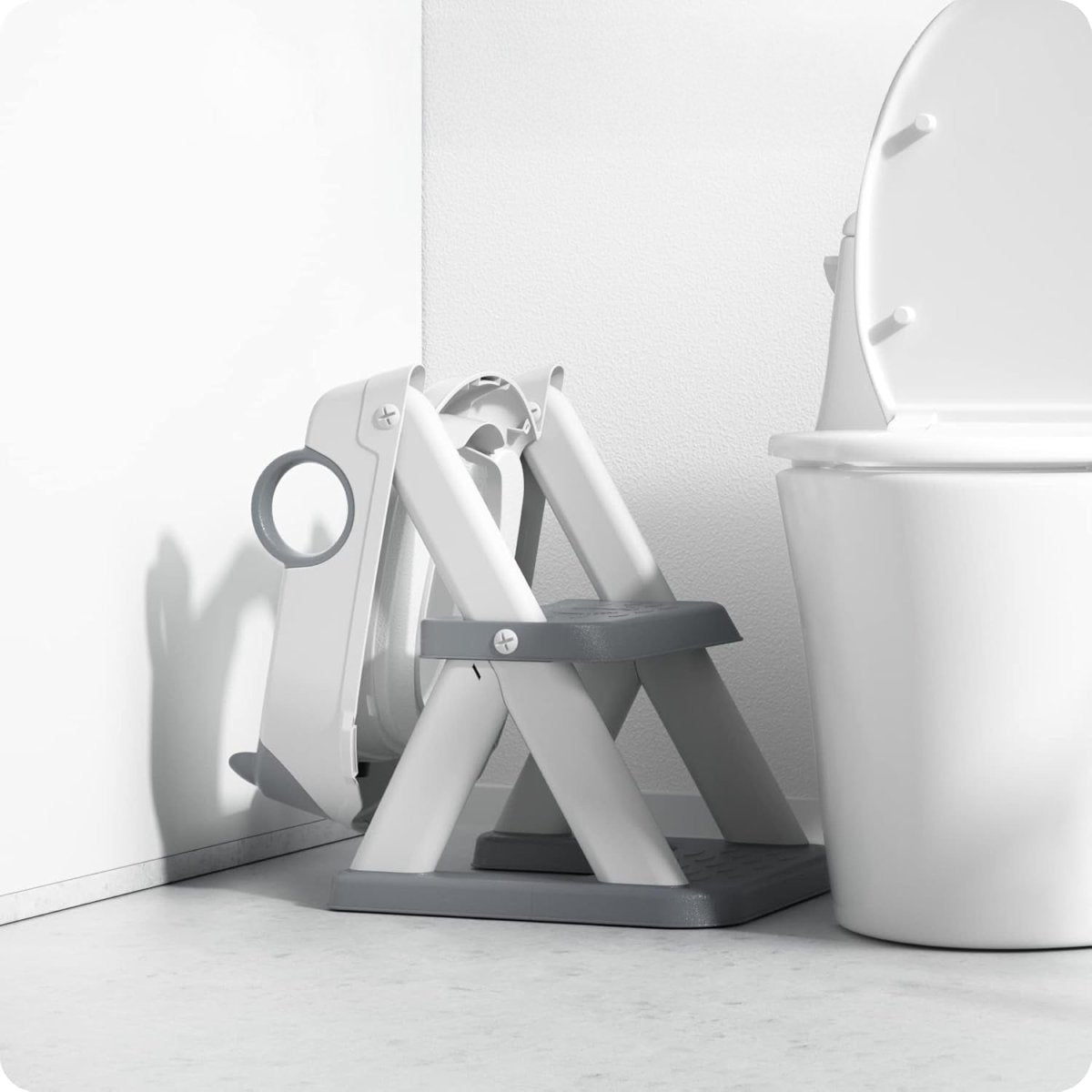 Toddler Toilet Seat with Step, Non-Slip Cushion & Splash Guard