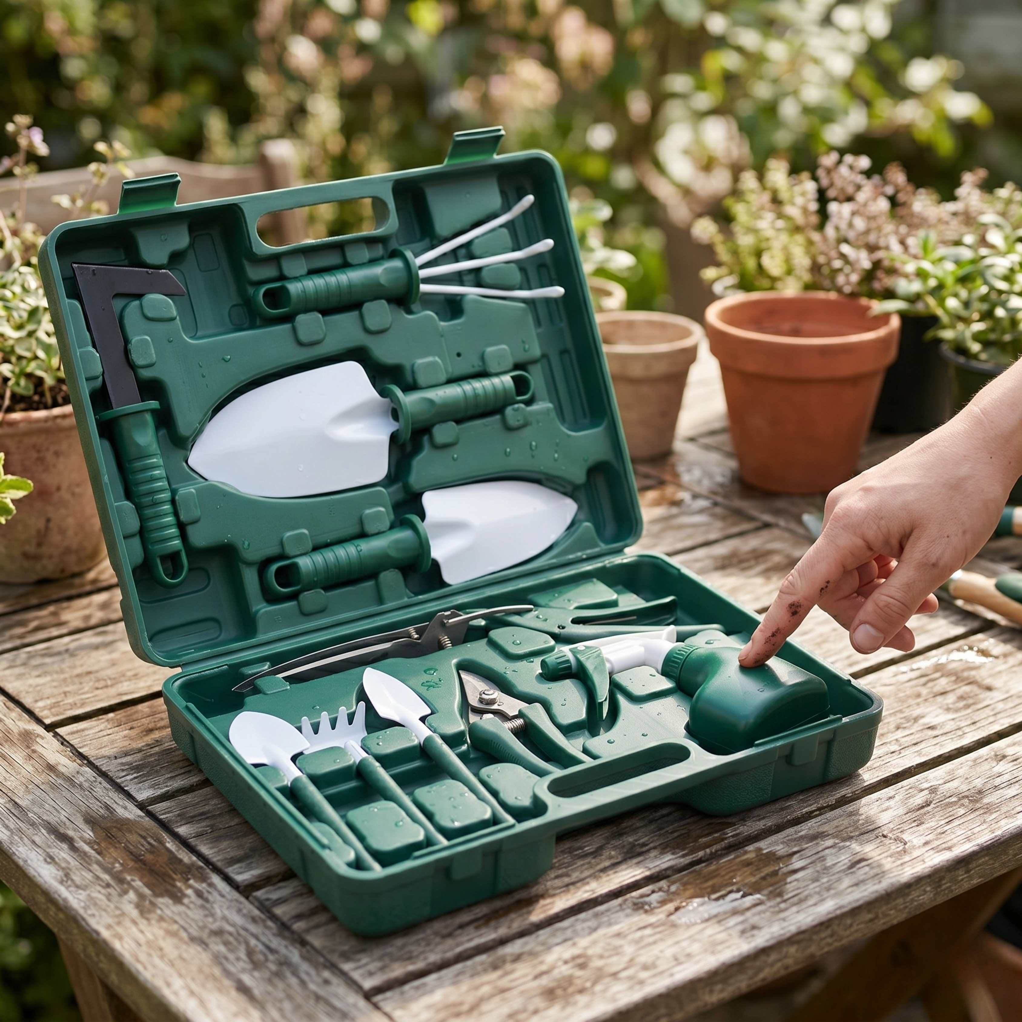 10-Piece Gardening Hand Tool Set with Organizer Case for Yard Tasks