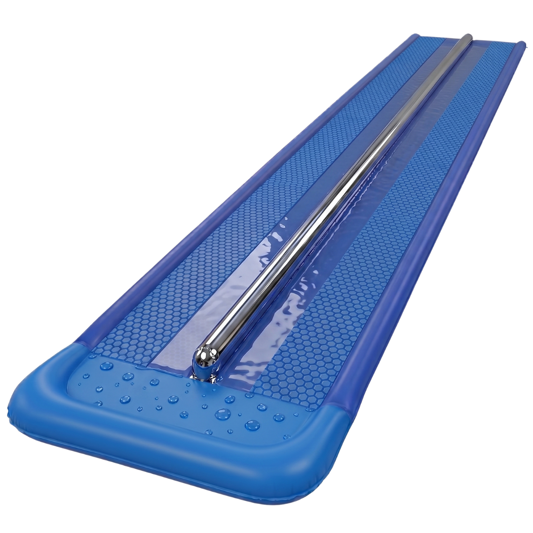 18 ft Double Lane Water Slide Play with Water Sprinkler Channel