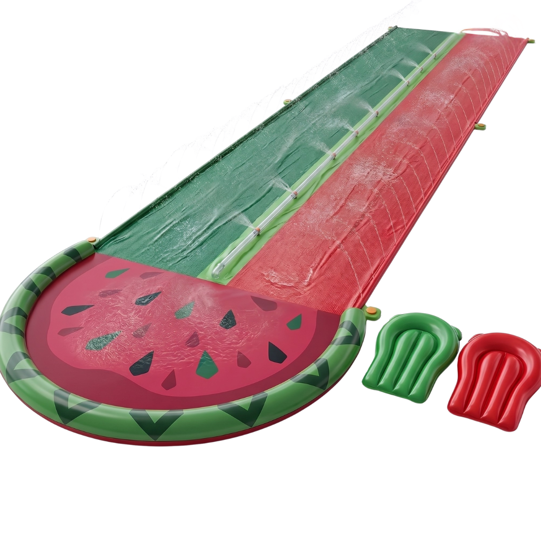 20 ft Double Lane Water Slide with Sprinkler and Two Bodyboards