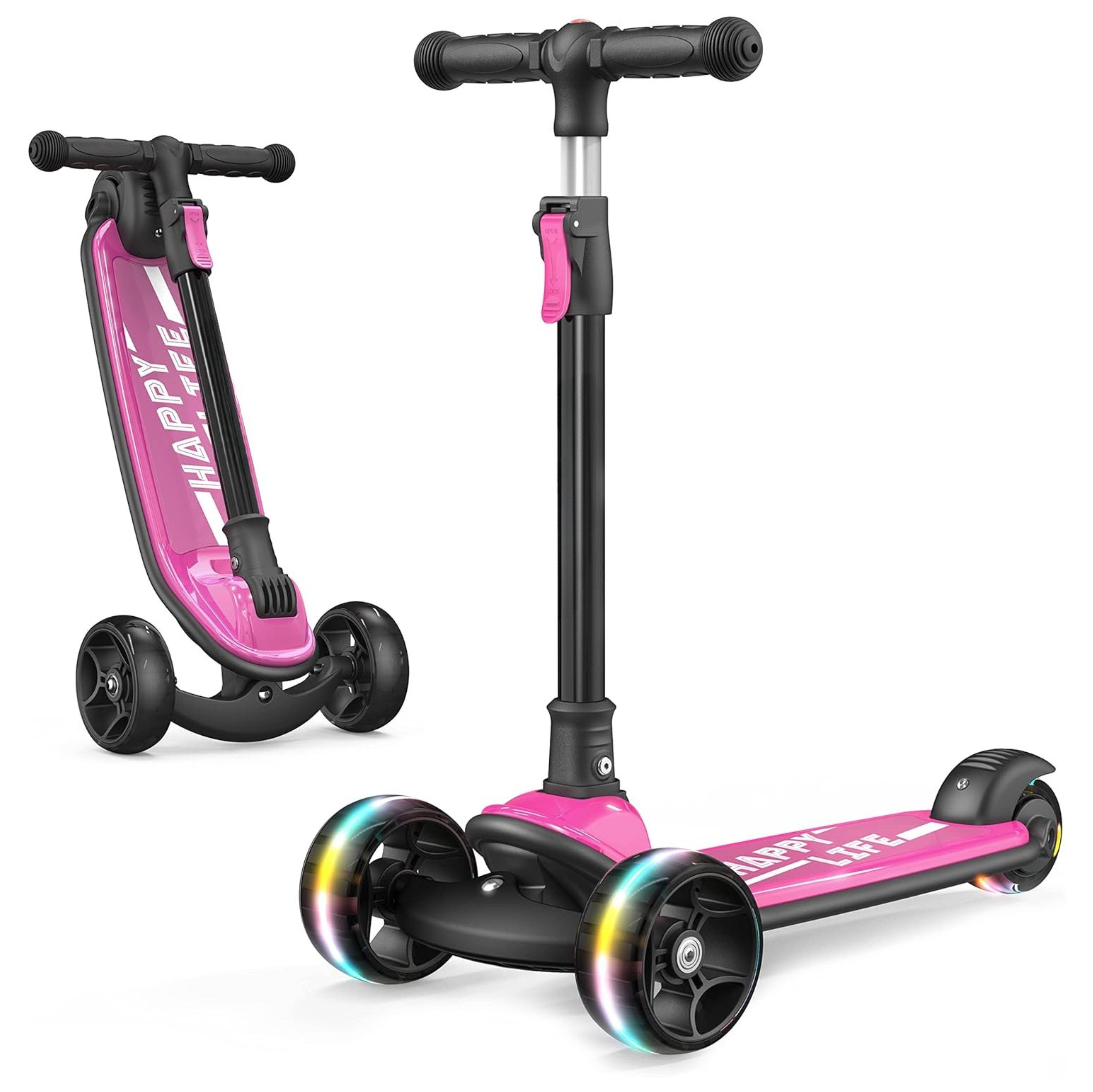 3 Wheel Kick Scooter for Kids with LED Wheels and Adjustable Height