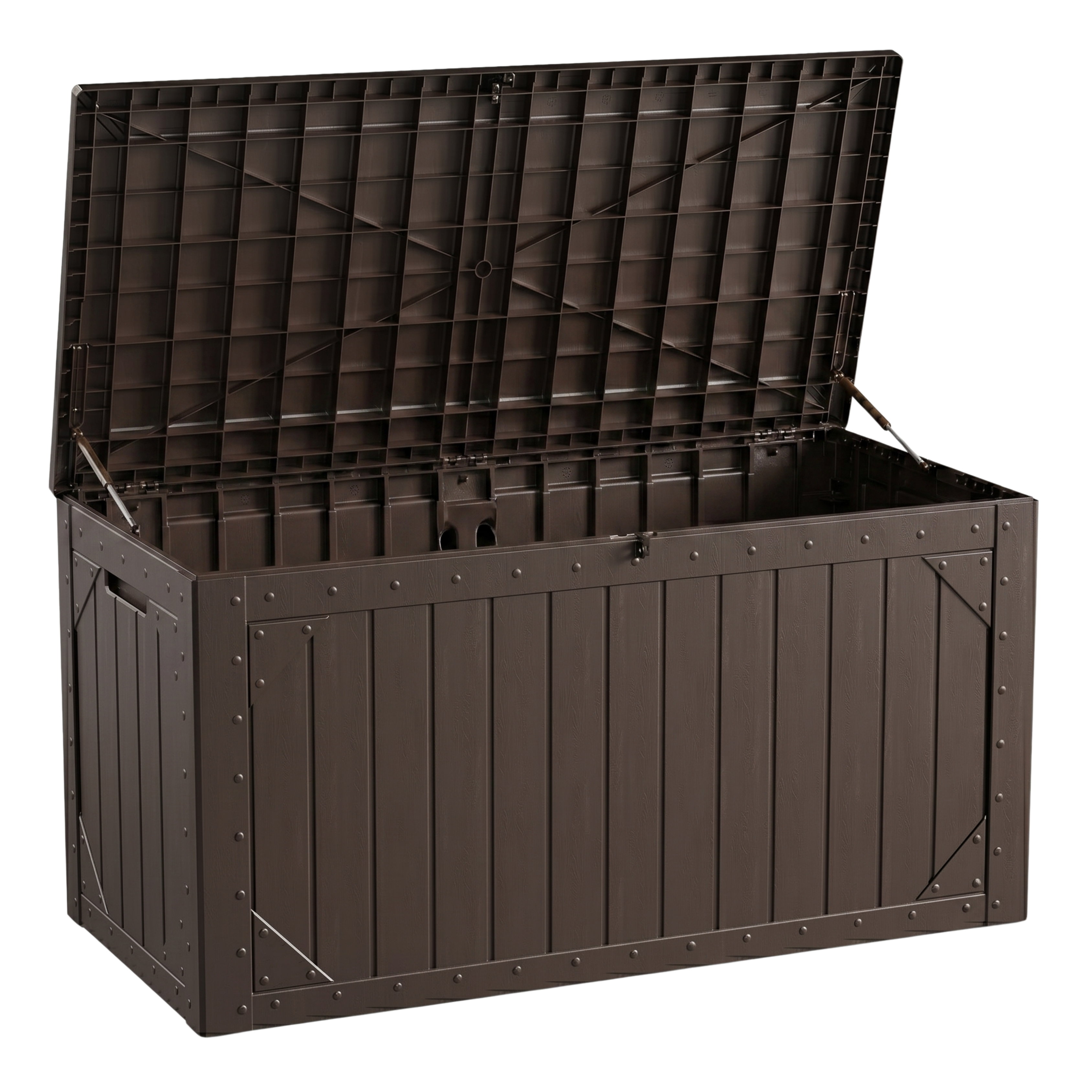420 L Garden Storage Box, Resin Deck, Chest Lockable Flip Lid
