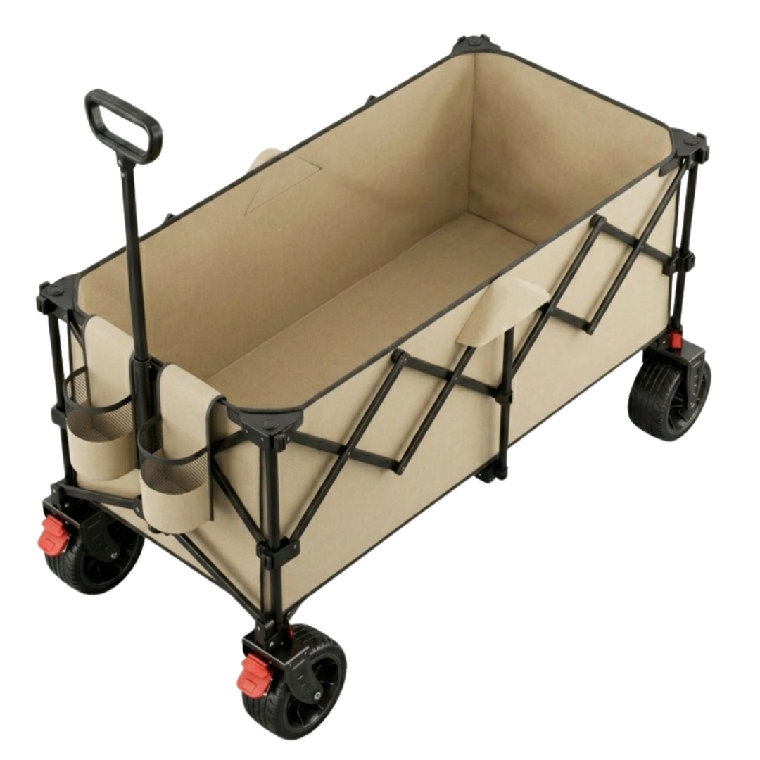 500 lb Folding Wagon Cart Alloy Steel Frame Transport Utility Unit