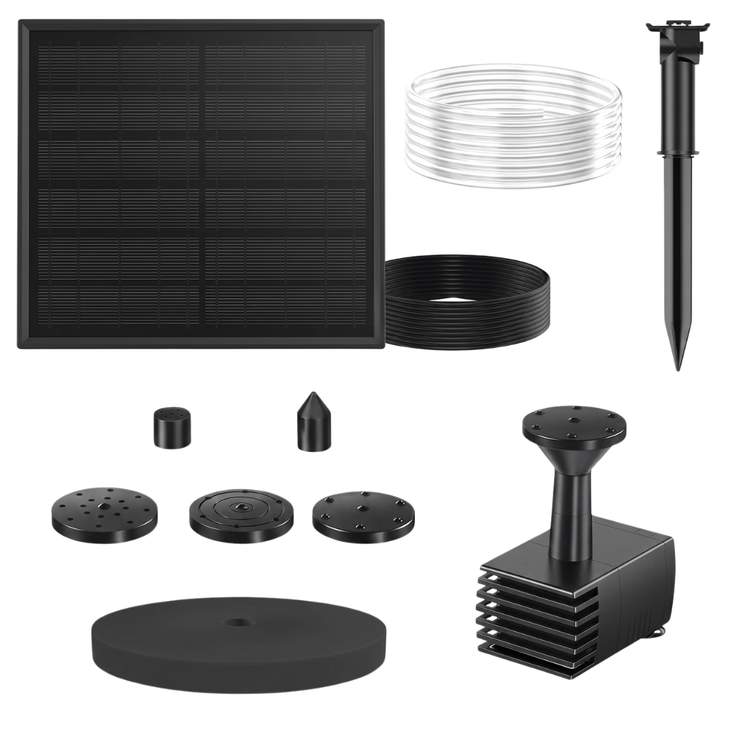Solar Bird Bath Fountain Pump Kit with 5 Nozzles and 4ft Tubing