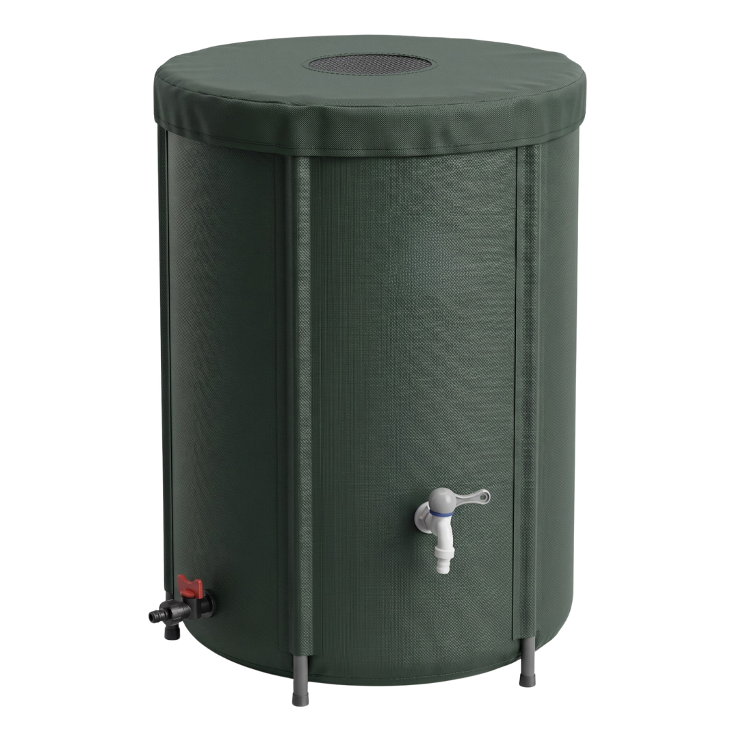 65 Gallon Collapsible Rain Barrel for Garden Water Collection