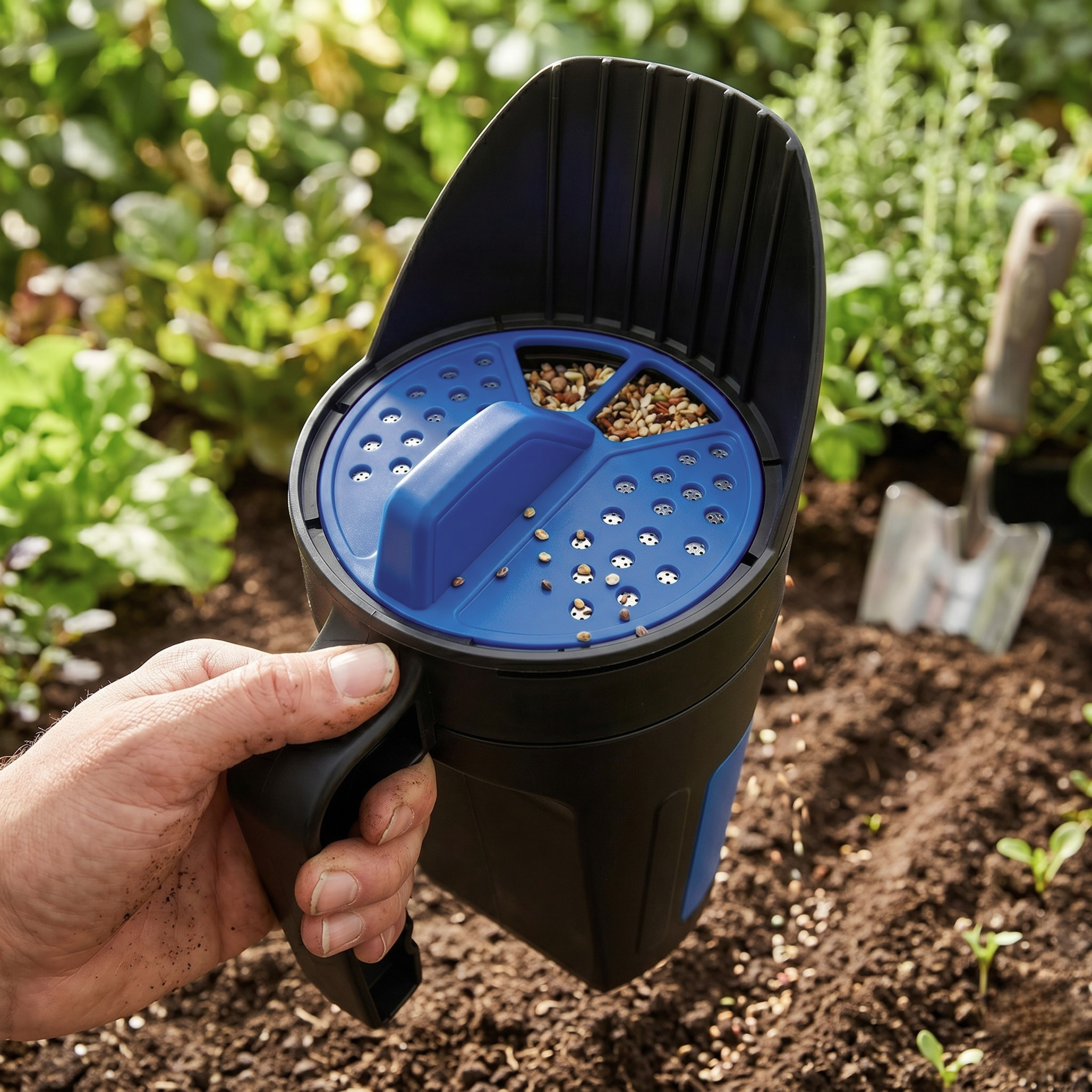 80oz Hand Spreader Shaker and Adjustable Openings for Seed Salt Use