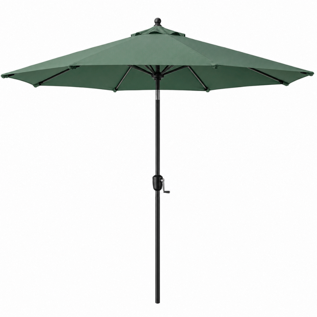 9 ft Patio Table Umbrella With Crank Tilt, 8 Ribs And UV Canopy