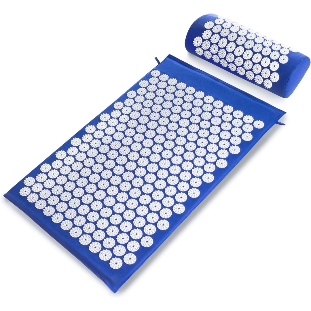 Acupressure Mat and Pillow Set for Back, Neck, and Full-Body Use