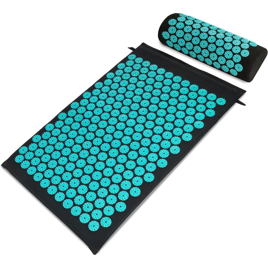 Acupressure Mat and Pillow Set for Back, Neck, and Full-Body Use