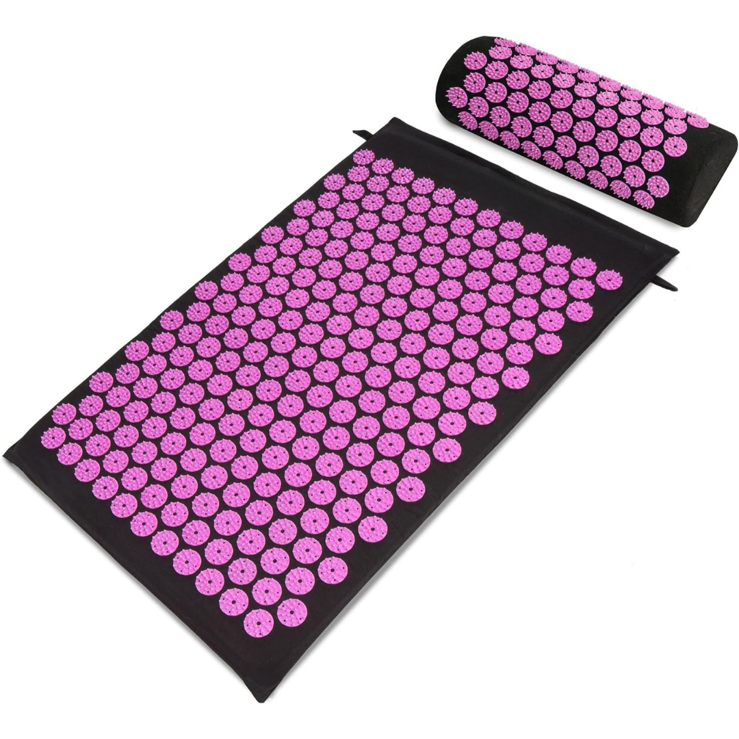 Acupressure Mat and Pillow Set for Back, Neck, and Full-Body Use