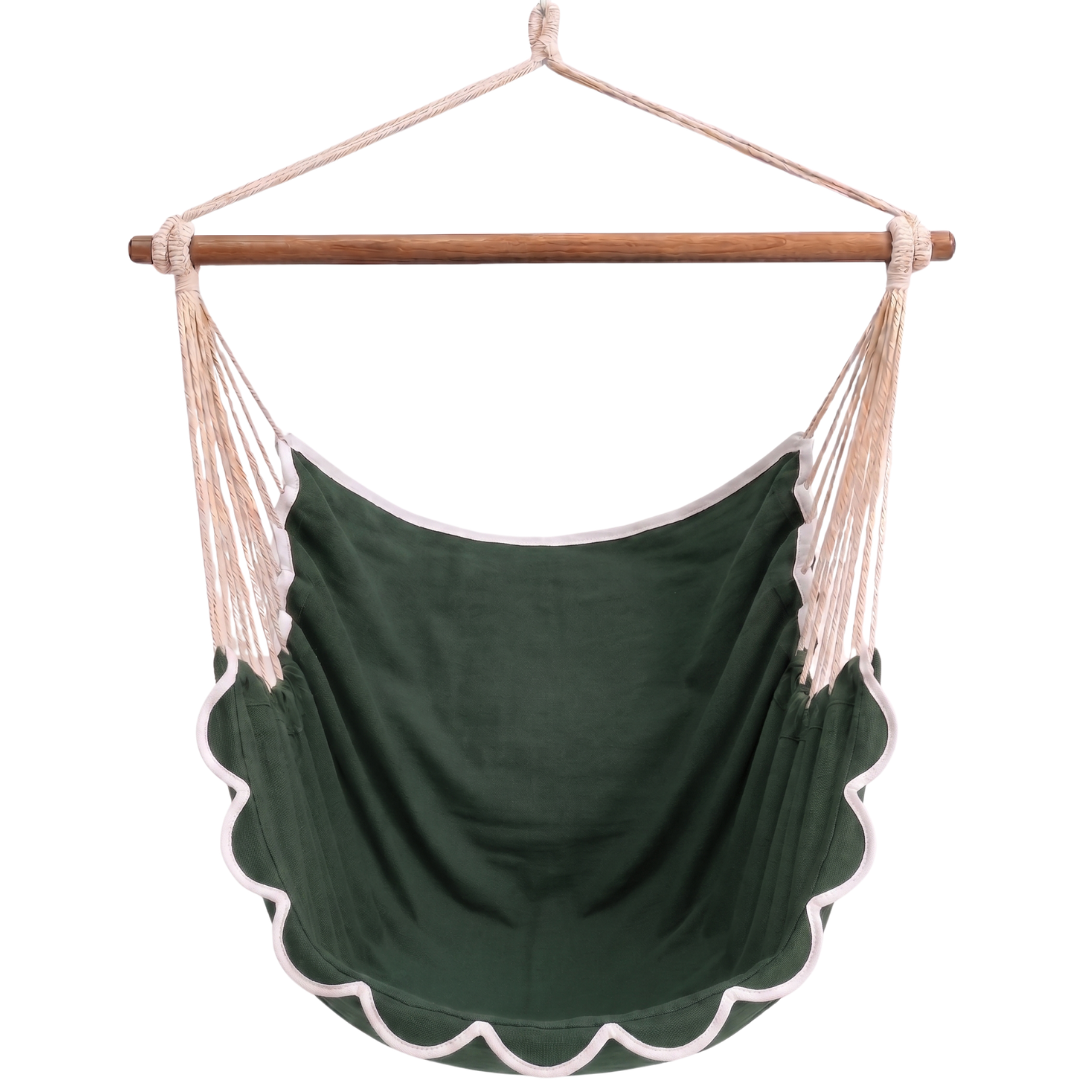 Canvas Hammock Chair Swing with Steel Bar for Patio and Garden
