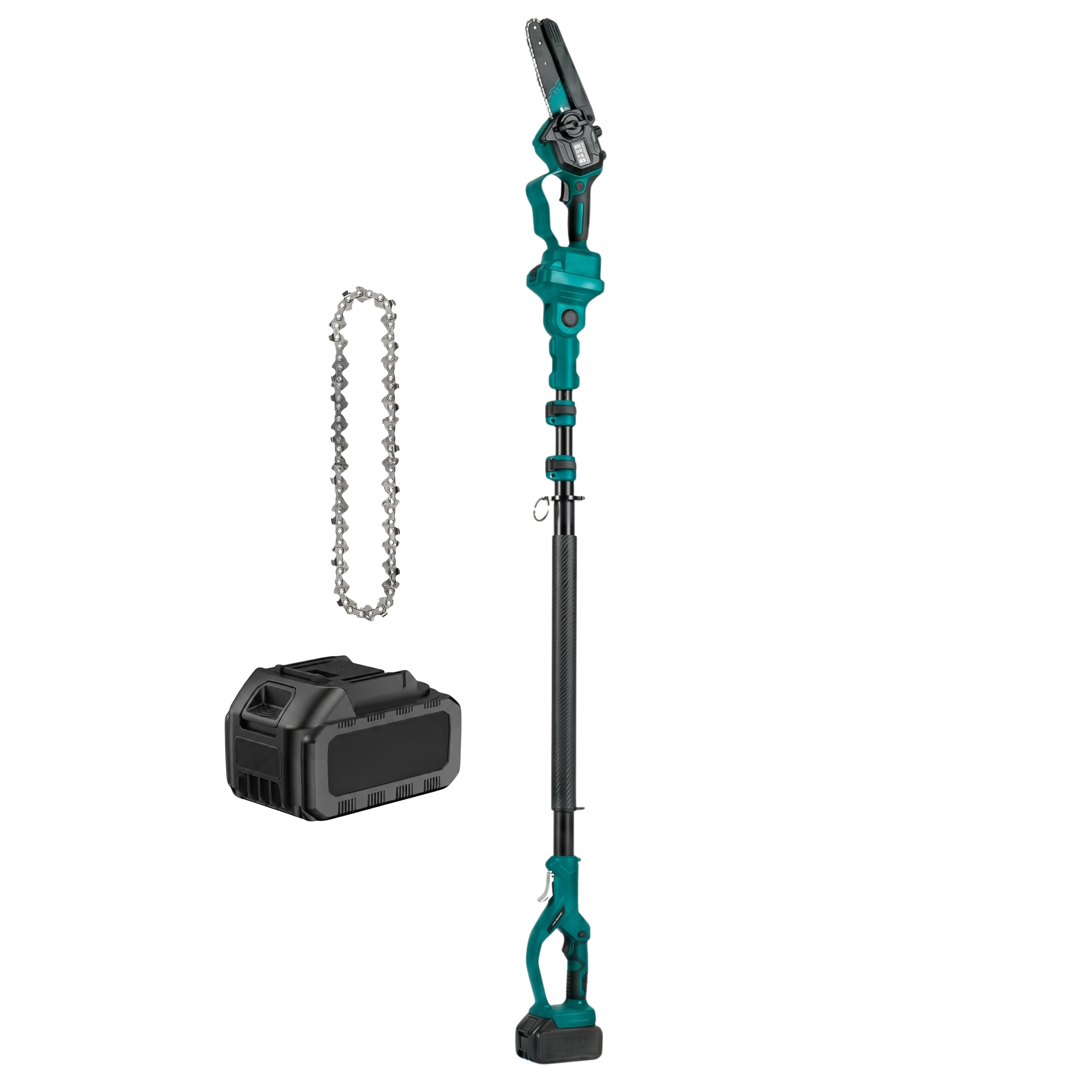 Cordless Pole Chainsaw with Extension Pole Overhead Branch Cutter