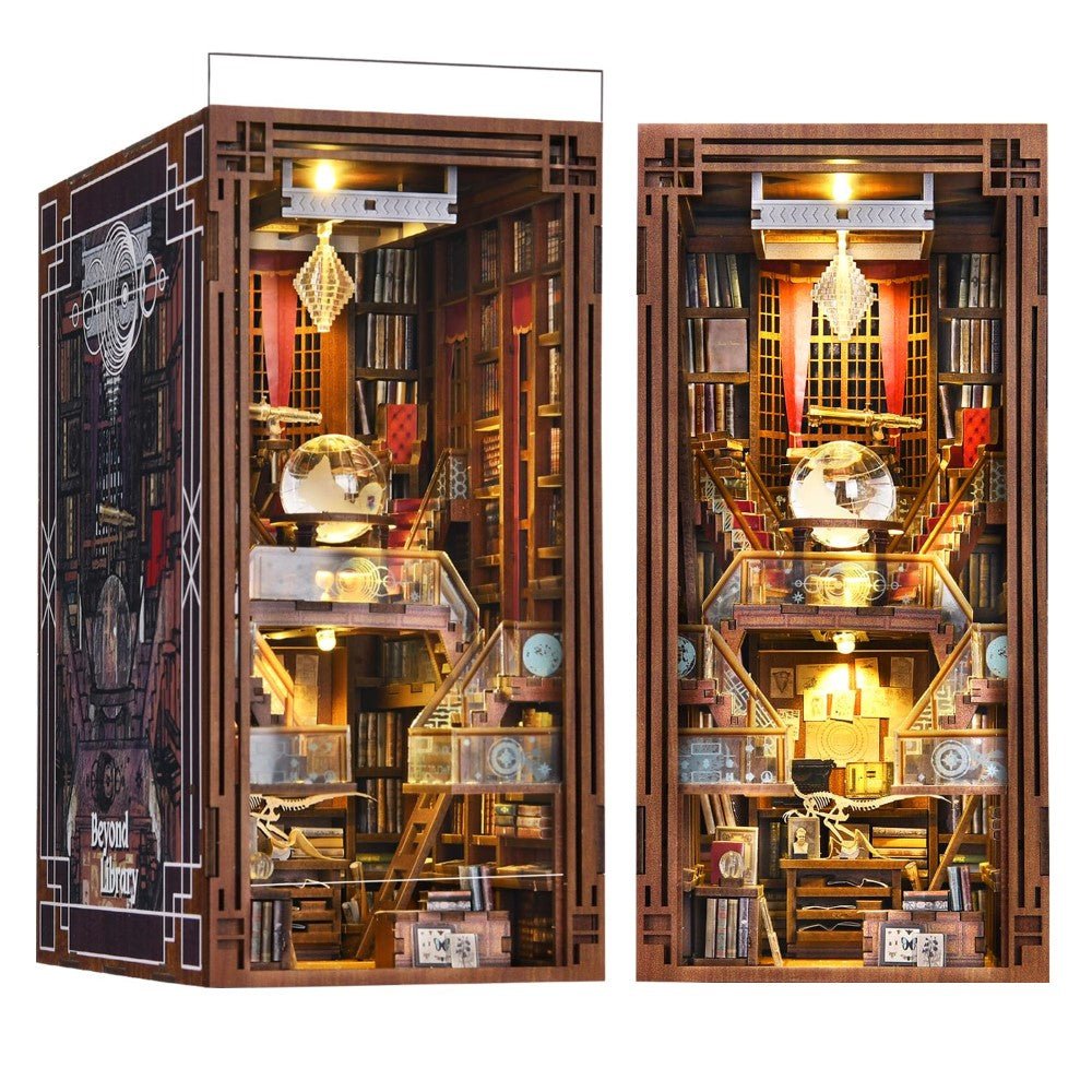 DIY Set Miniature Dollhouse Booknook Kit, Wooden Puzzle Bookend