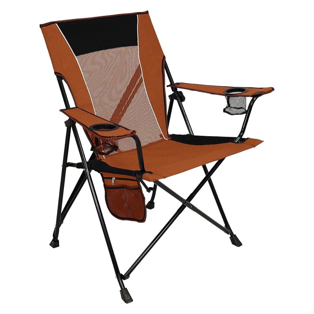 Dual Lock Folding Camping Chair with Cup Holders and Carry Bag