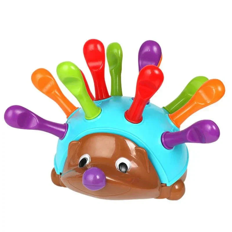 Fine Motor Hedgehog Toy with Pegs, Color Sorting and Counting Game