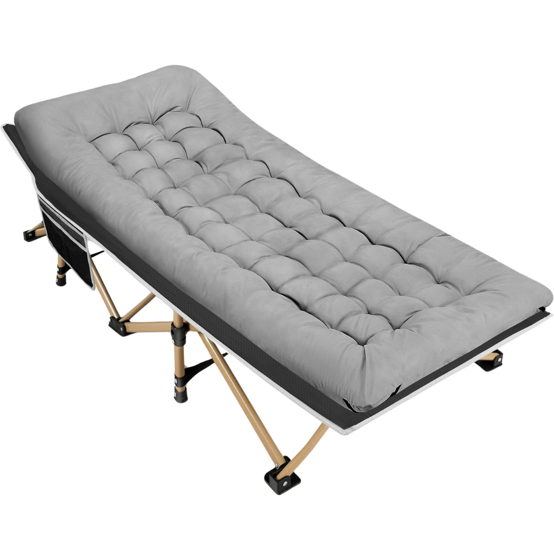 Foldable Camping Cot with 28 inches Wide Mattress and 600 lbs Capacity