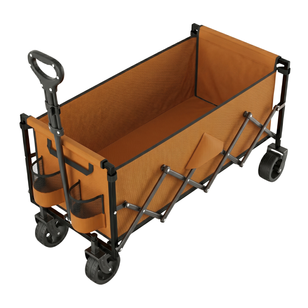 Foldable Utility Wagon Cart with Steel Frame and 480 lb Capacity