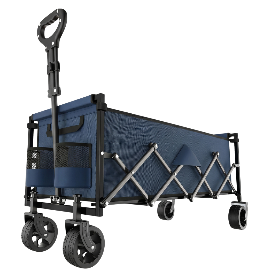 Foldable Utility Wagon Cart with Steel Frame and 480 lb Capacity