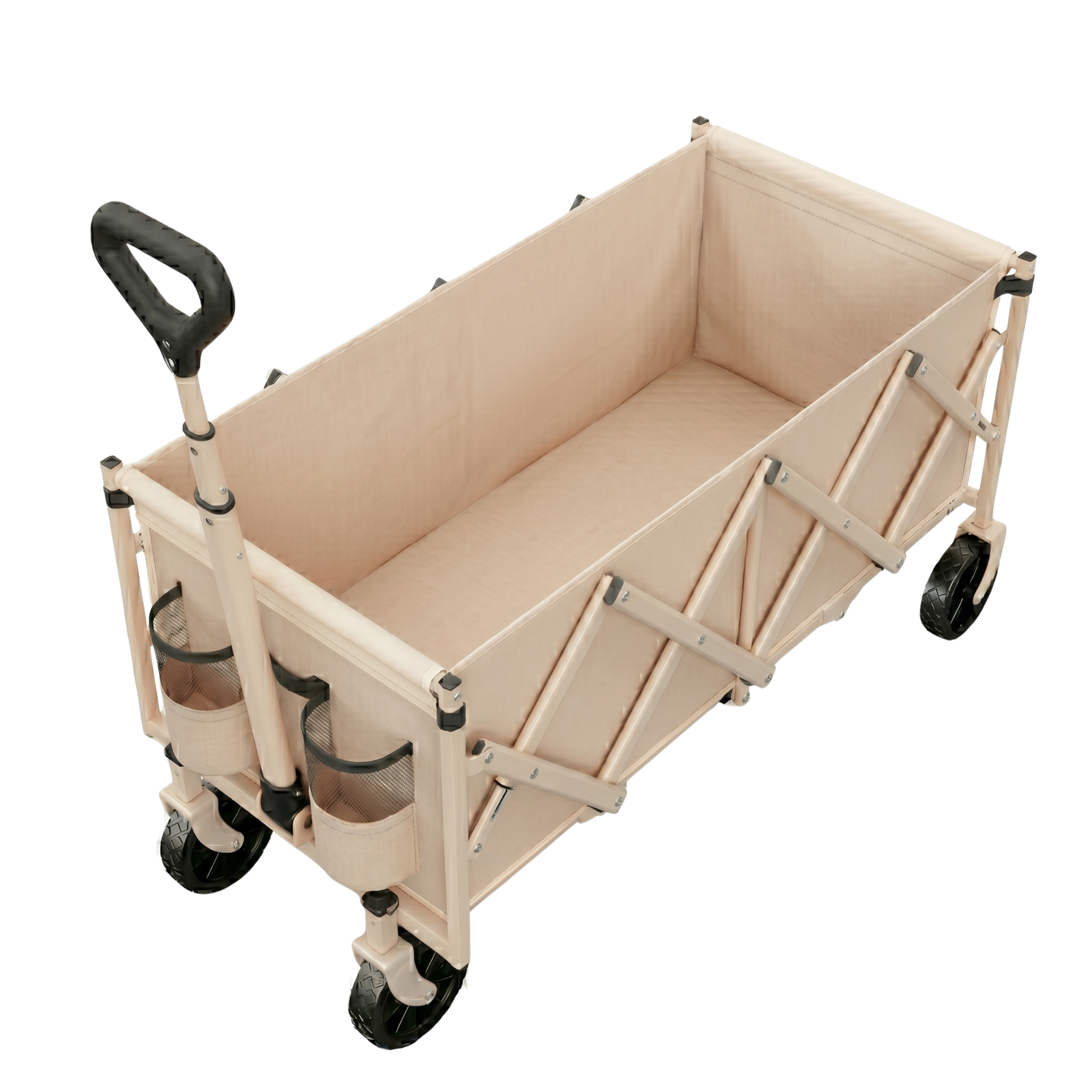 Foldable Utility Wagon Cart with Swivel Wheels and 360 lb Capacity