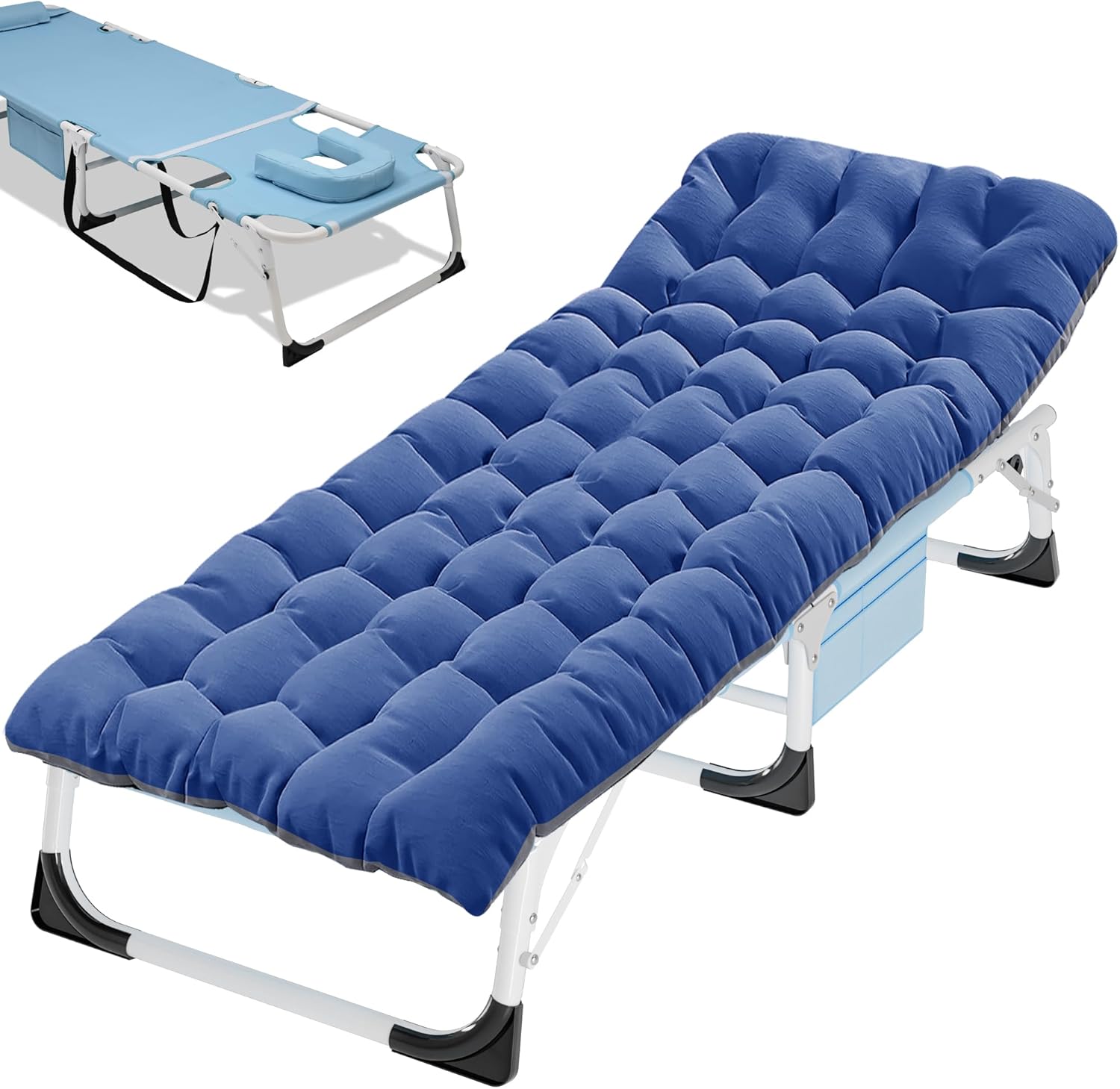 Folding Camping Cot with Detachable Padded Mattress, 900 lbs Load