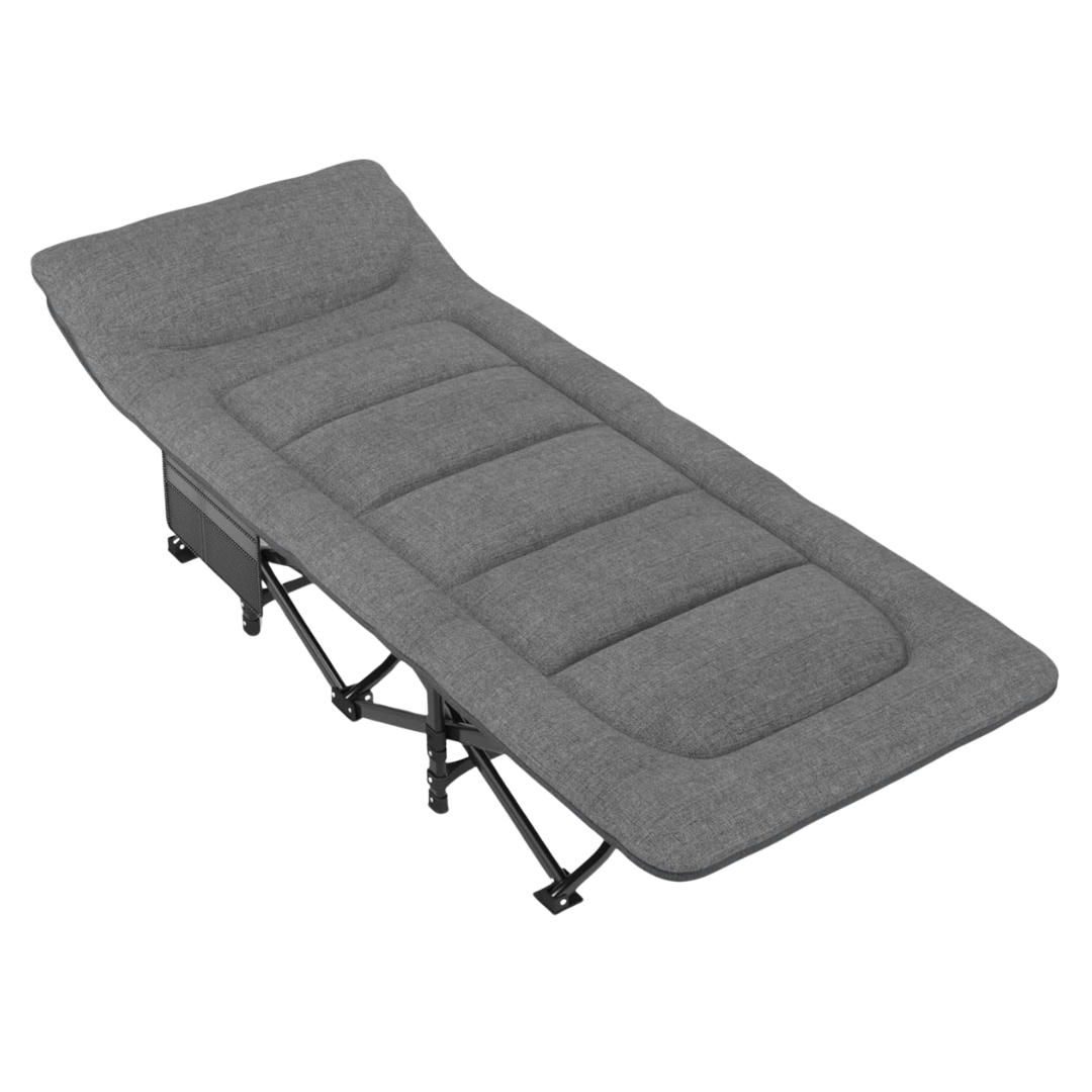 Folding Camping Cot with Mattress and Pillow, 450 lbs Support