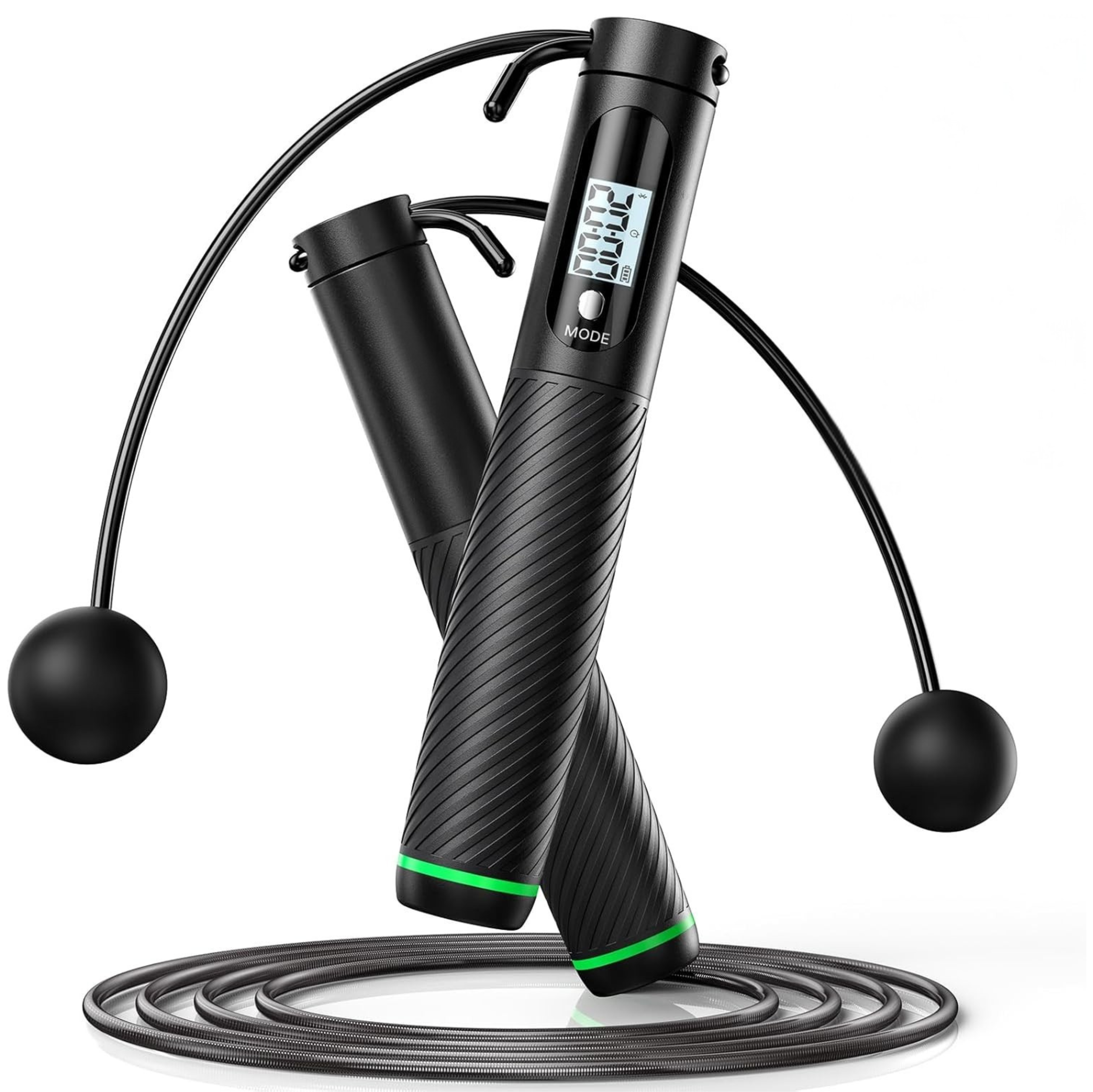 Full Length or Cordless Weighted Jump Rope with Digital Counter
