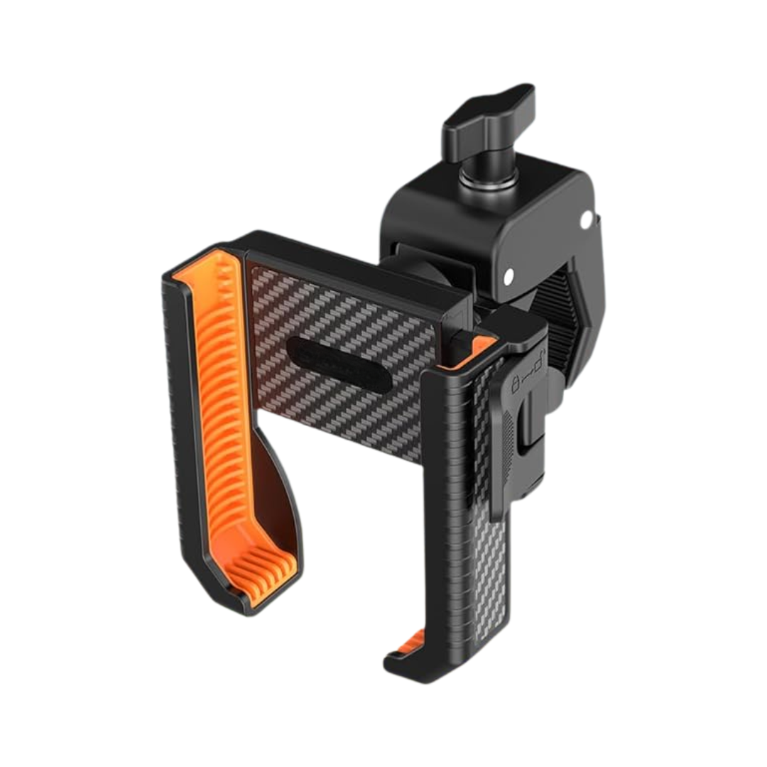 Golf Cart Phone Mount with Adjustable Clamp and 360° Rotation
