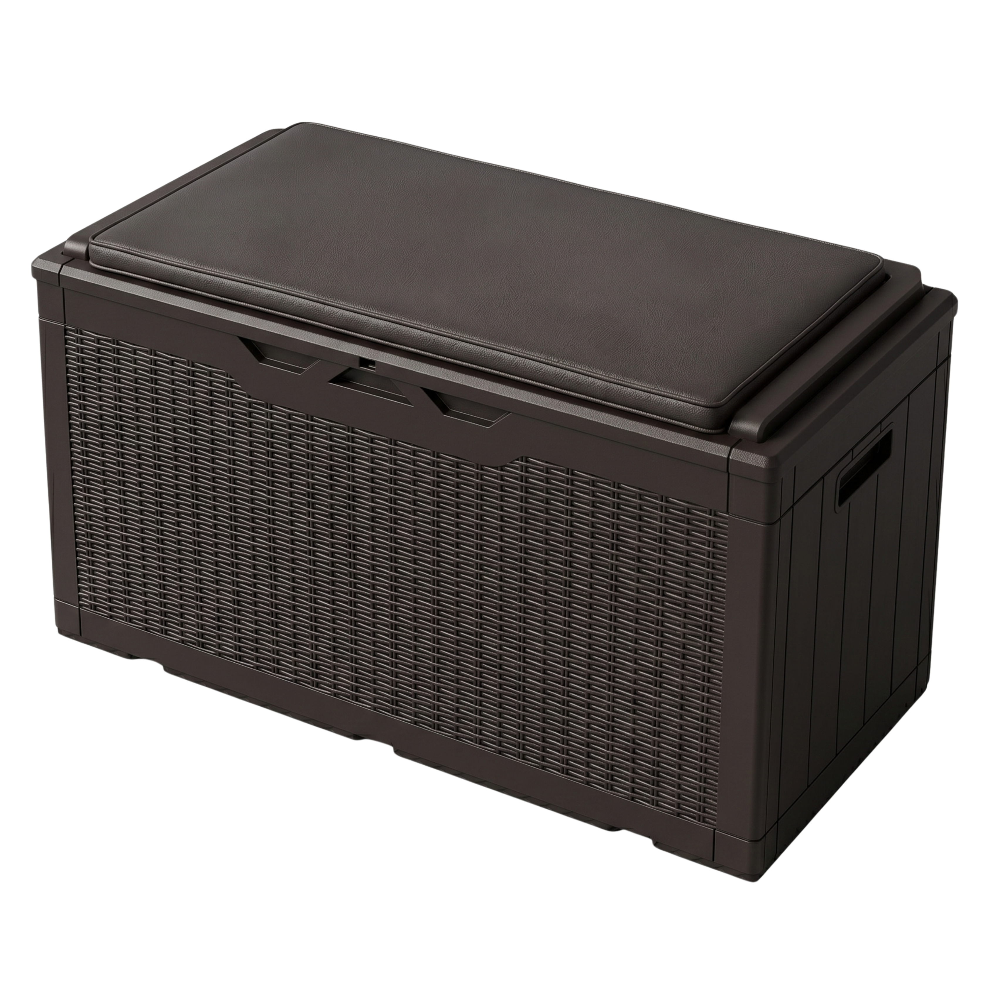 Resin Storage Deck Box with Cushion Seating Top and Lift Open Design
