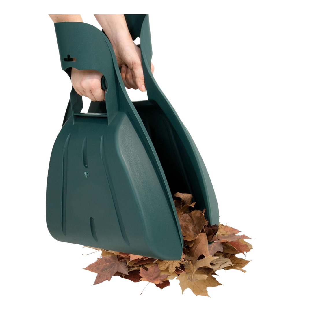 Set of 2 Leaf Scoops Hand Rakes for Yard and Garden Cleanup Green