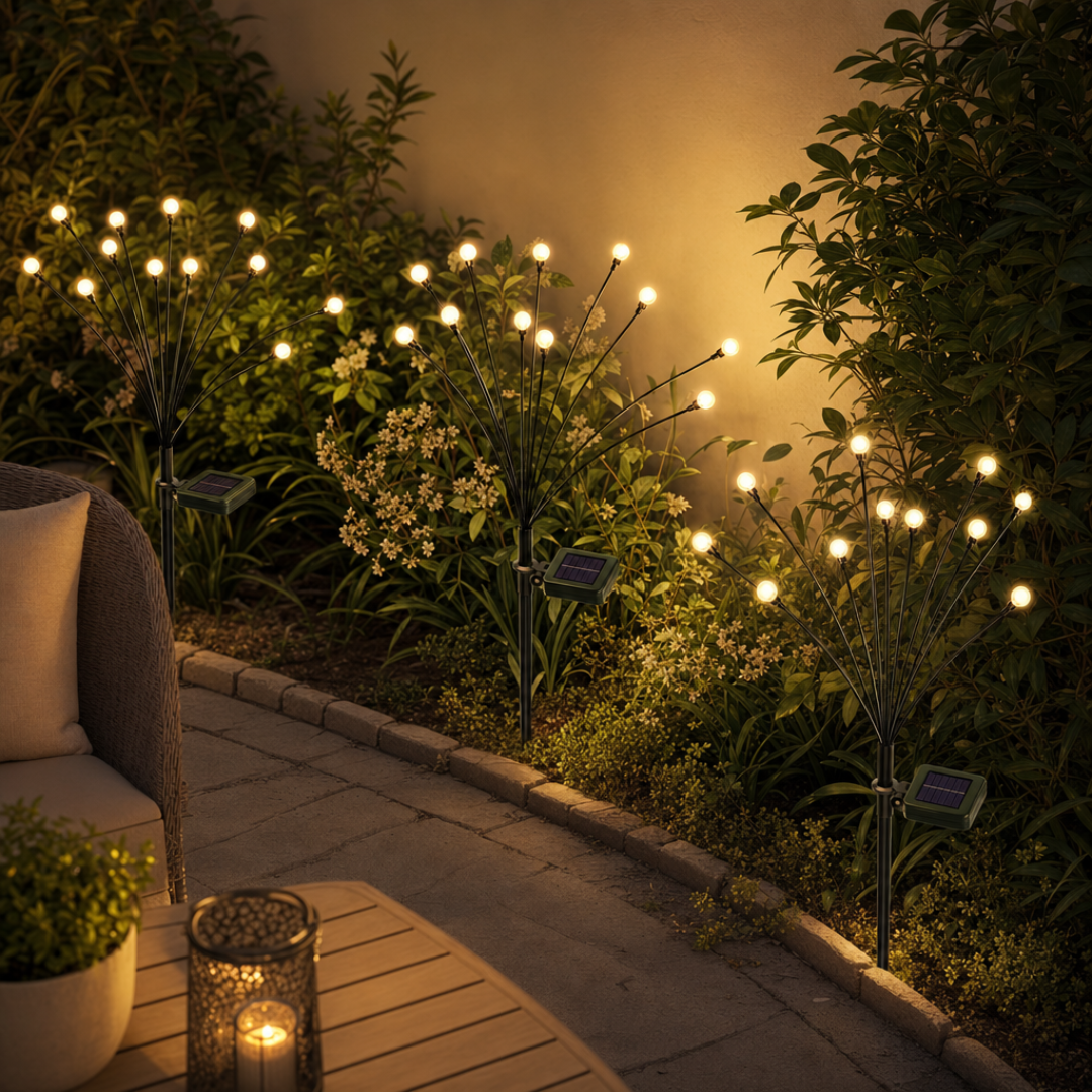 Solar Firefly Garden Lights LED Water-Resistant Landscape Yard Decor