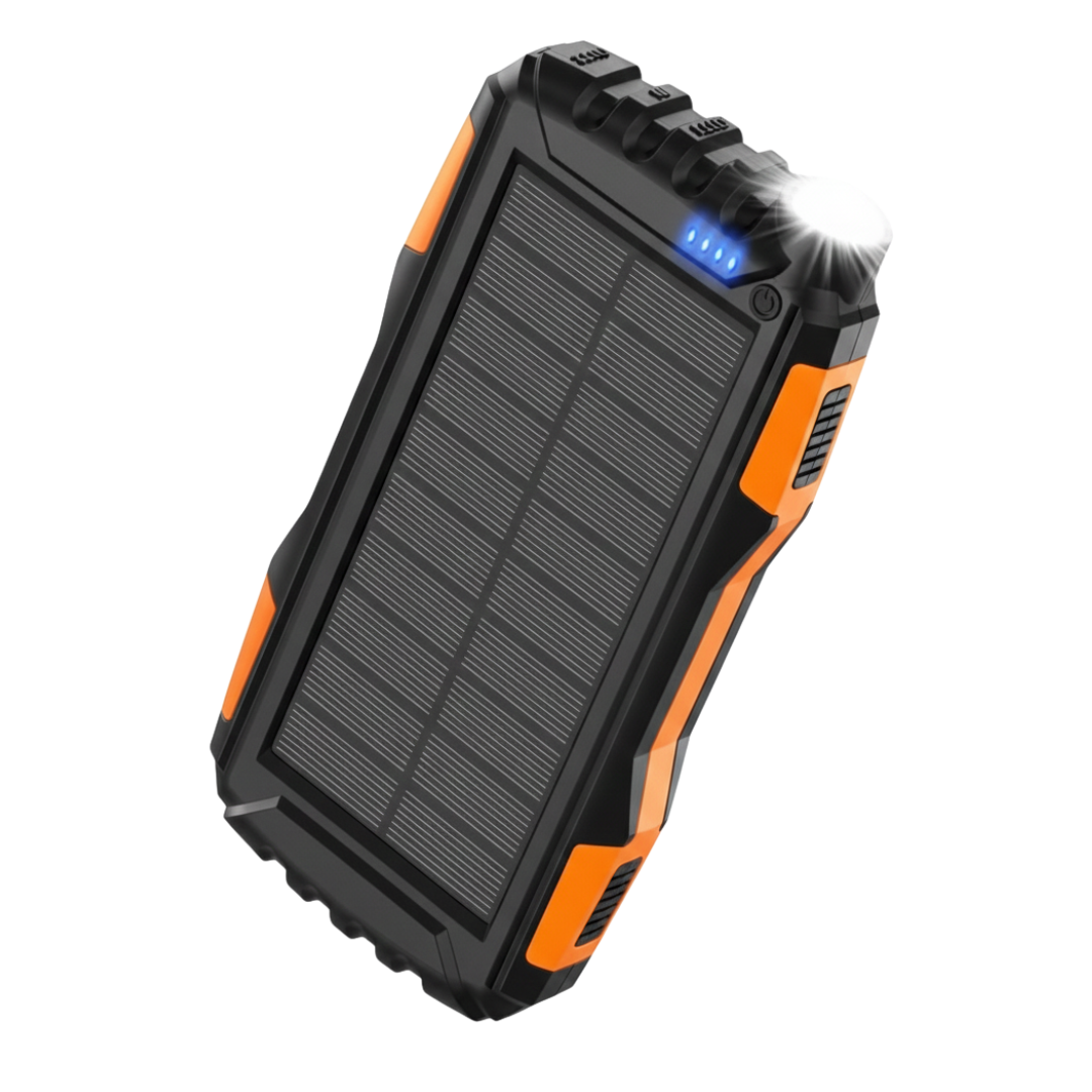 Solar Power Bank 42800mAh Portable Charger with Flashlight USB Ports