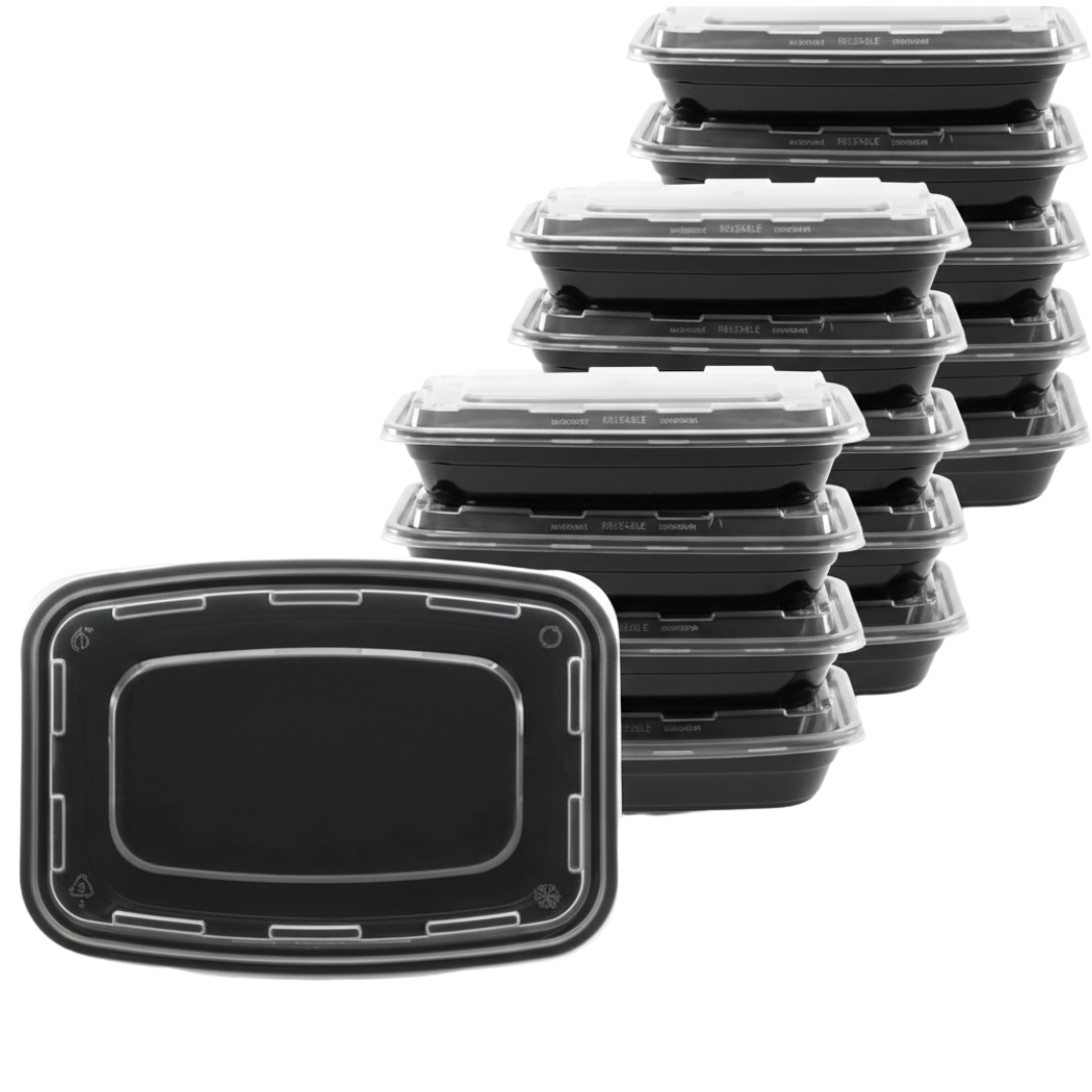Stackable Food Storage Containers with Snap-Seal Lids for Meal Prep