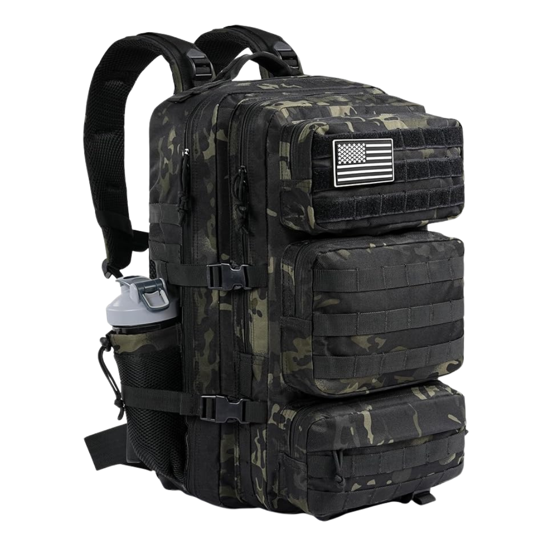 Tactical Backpack with MOLLE Storage and Multiple Compartments