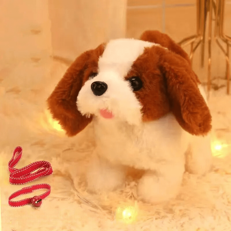 Walking Plush Dog Toy with Bark Sound, Moving Ears – Battery-Operated