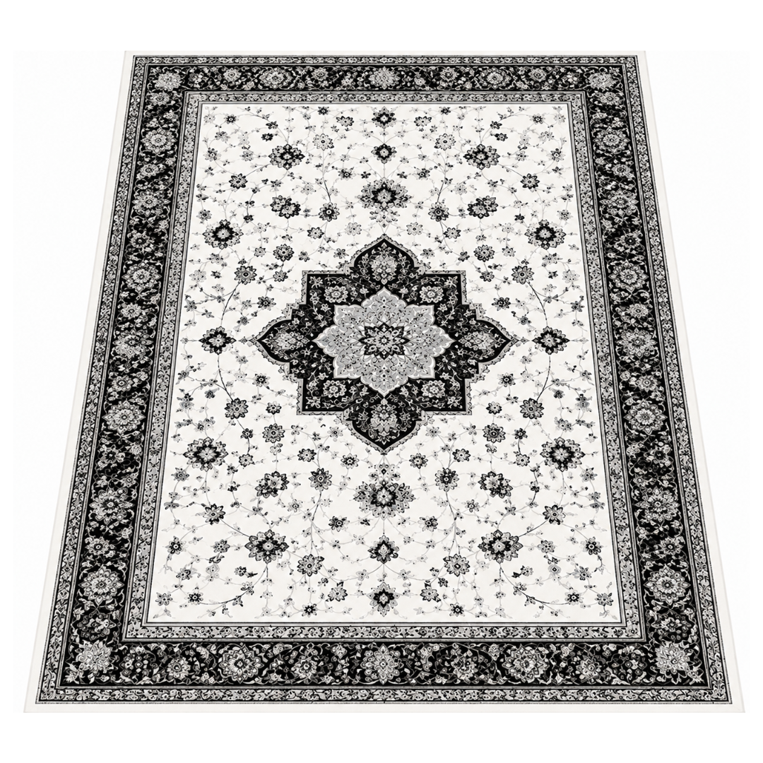 Washable 8 x 10 ft Area Rug with Soft Surface TPR Floor Backing